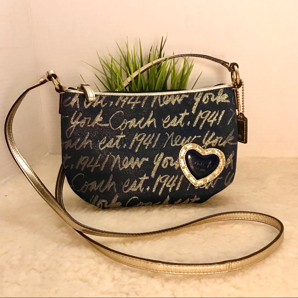 In Like-New Coach Poppy Signature Script Lurex Bl… - image 1